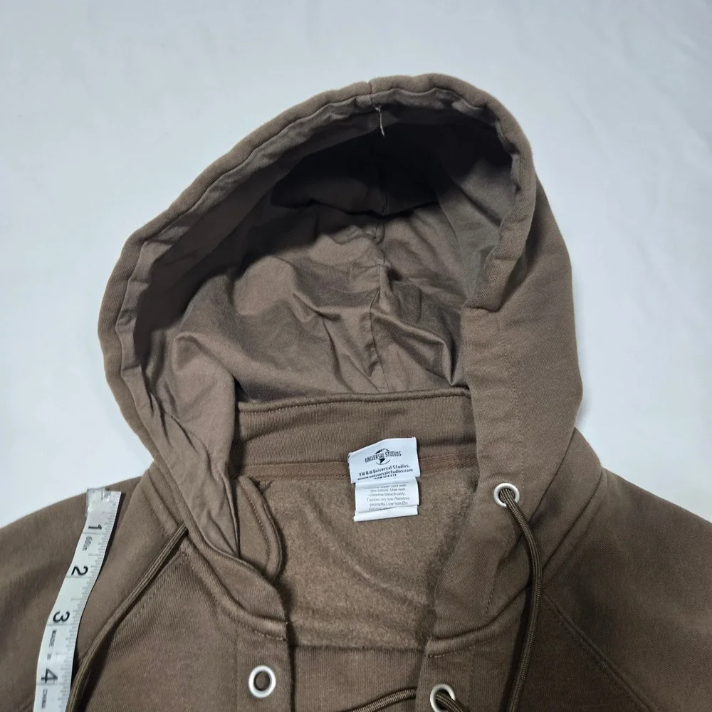 Dungeons Dragons Universal Studios Hoodie 2XL Brown Lace Up Neck Embroidered DnD